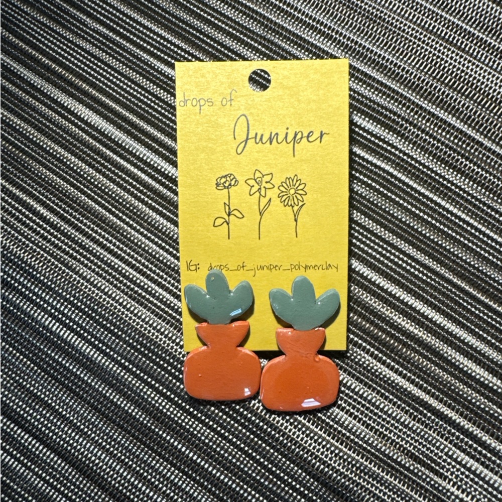 Orange and Green Earrings by Drops of Juniper